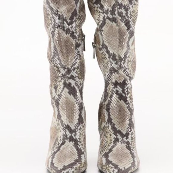 Jessica Simpson Animal Print- Over-the-Knee Stiletto Stretch Boots - Picture 10 of 11